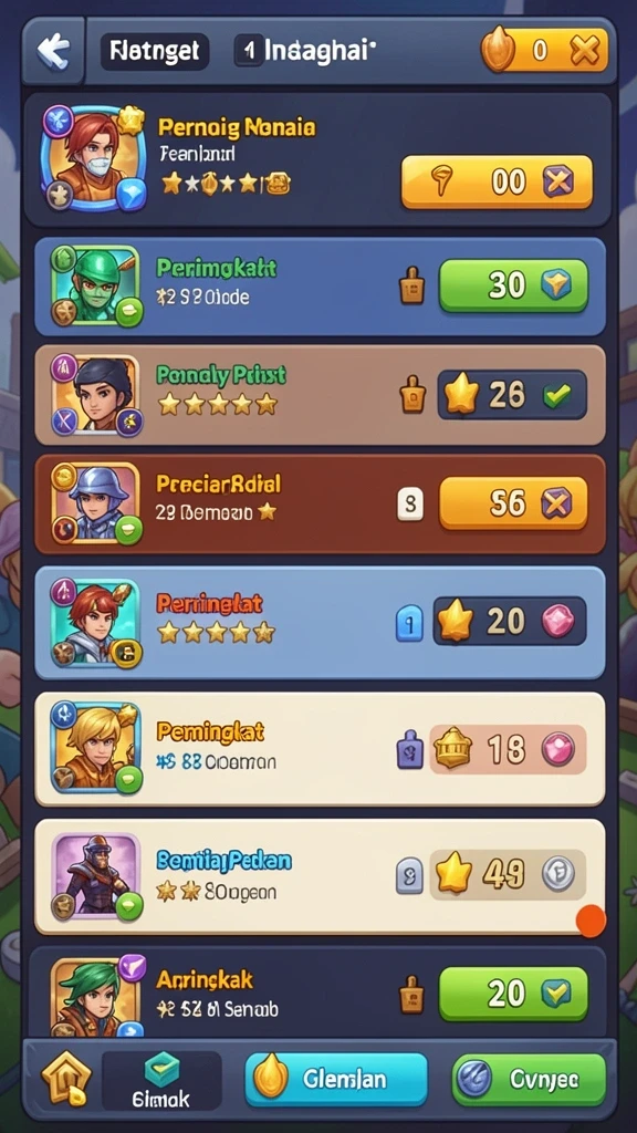 latoto - Leaderboard yang memperlihatkan ranking pemain.